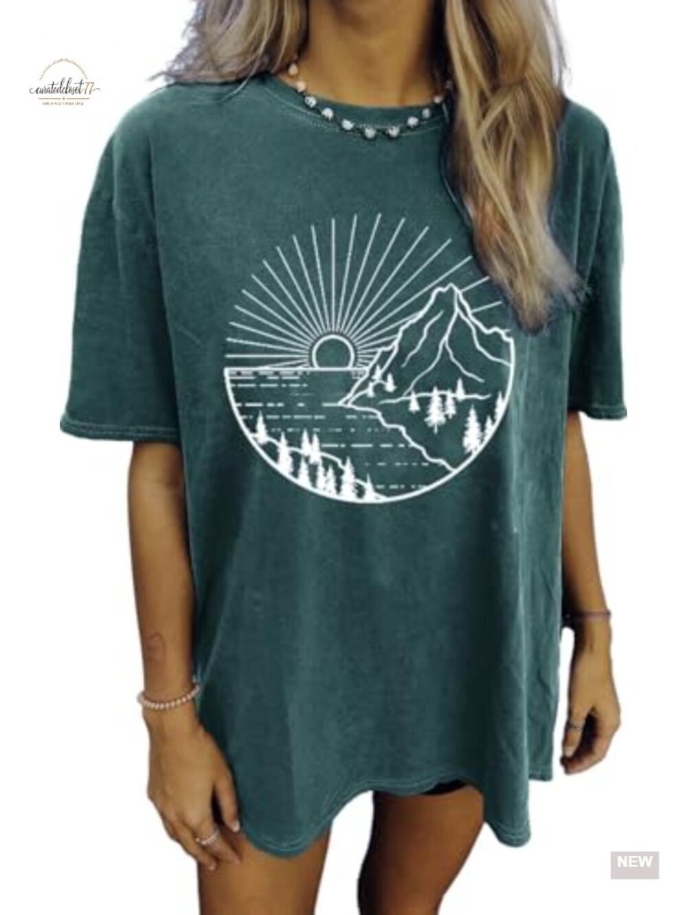 Oversized Wildflower Graphic T-Shirt for Women Casual Vacation Top